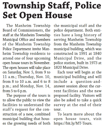 Manheim Township Tours