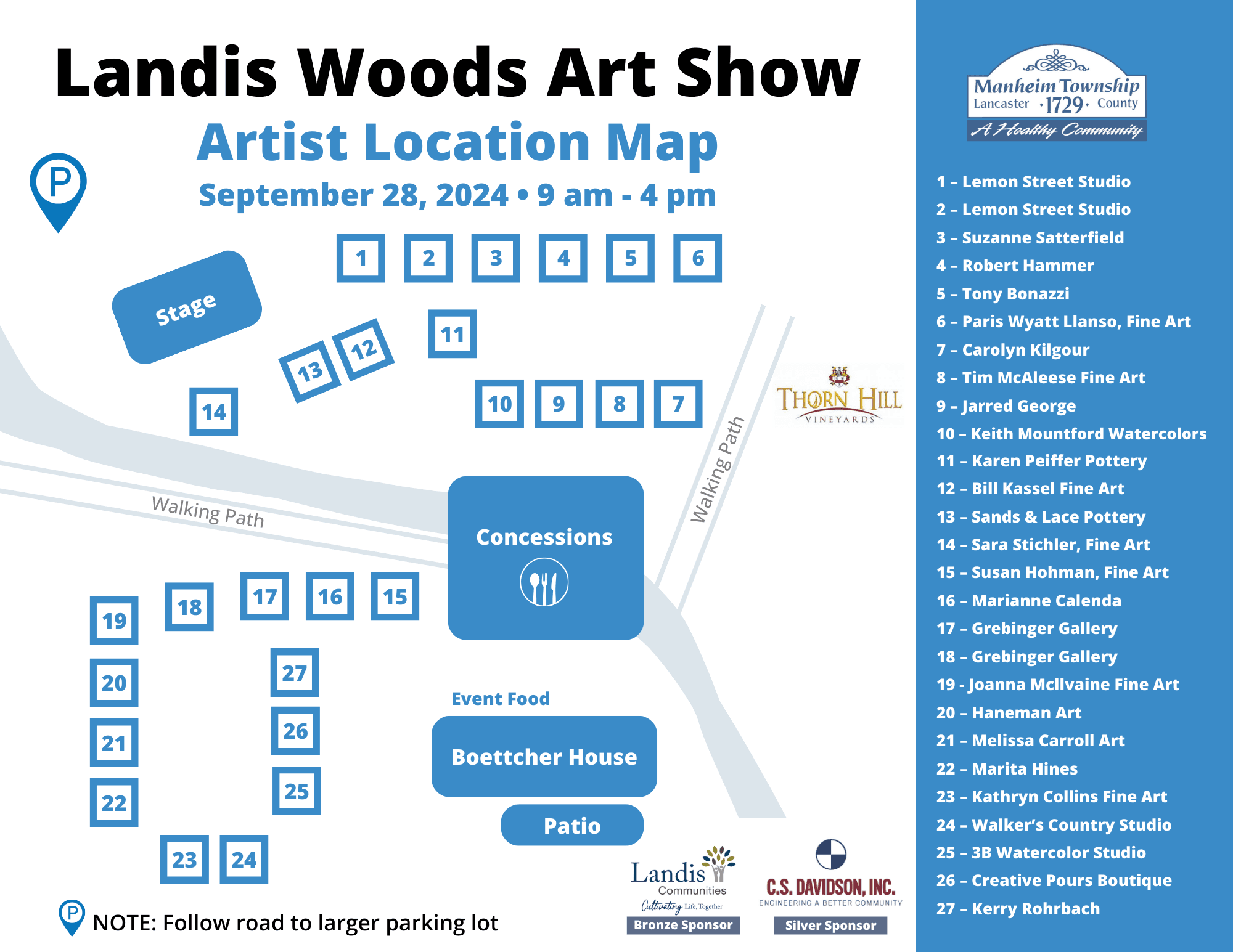 Landis Woods Art Show - Map
